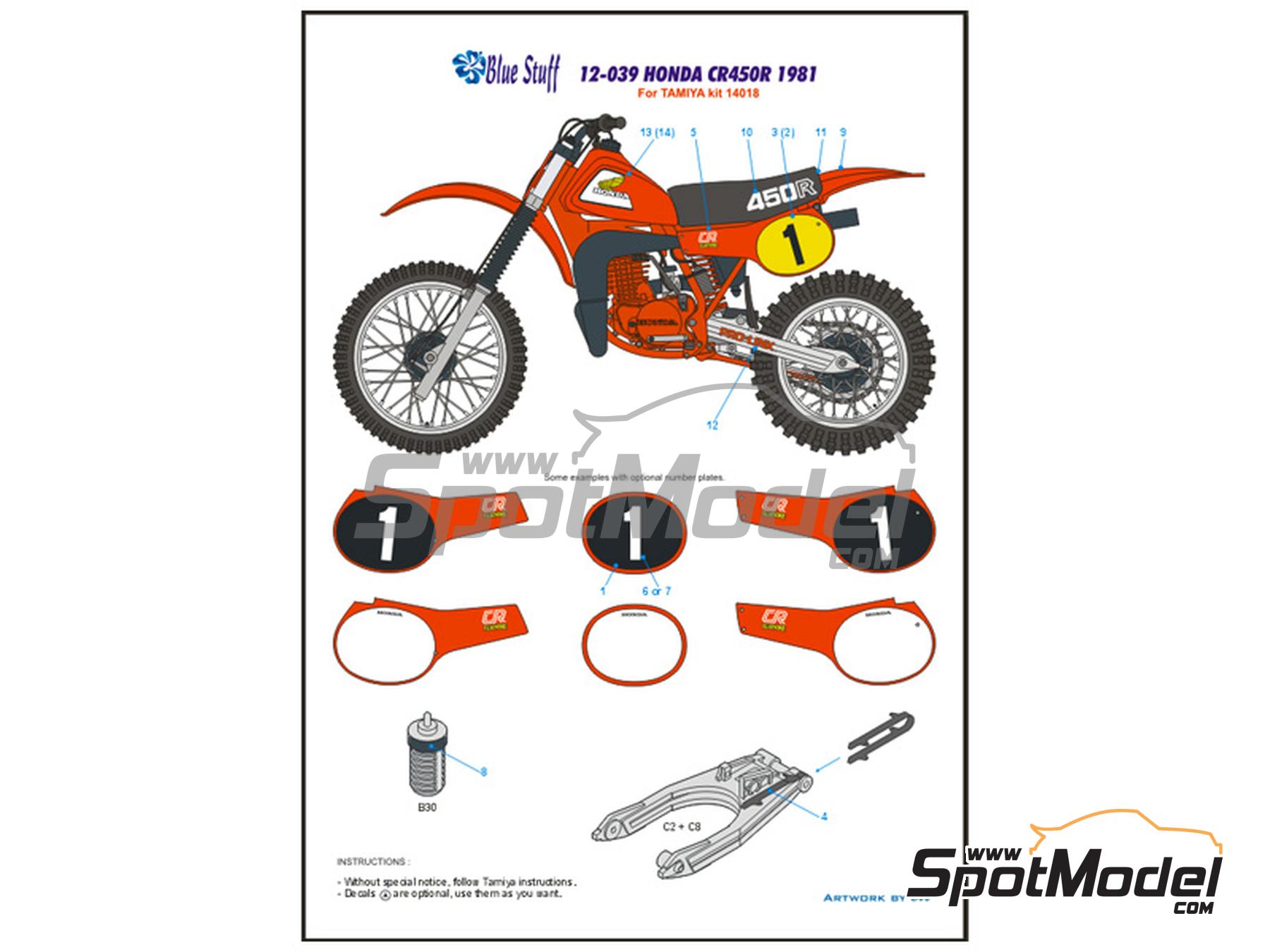 Blue Stuff 12-039: Marking / livery 1/12 scale - Honda